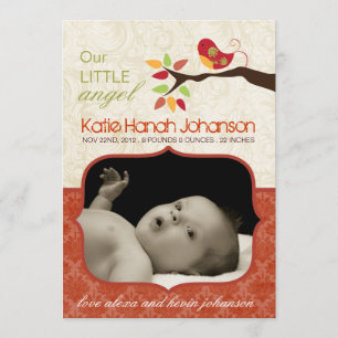Carte photo de Faire-part de naissance d'automne