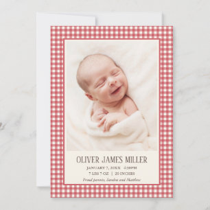 Carte photo de Faire-part de naissance de bébé En
