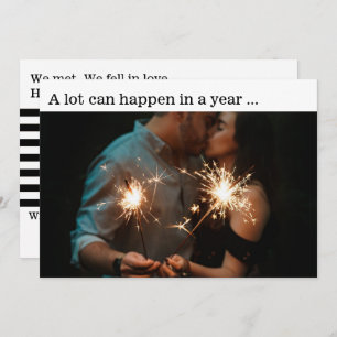 Carte photo de Faire-part de Nouvel An Fiançailles