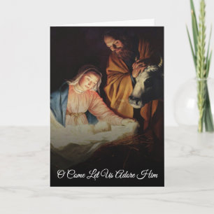 Carte Photo de famille de la Crèche Noël Religieux Chris