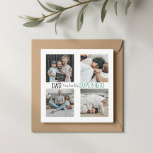 Carte photo de famille de super-héros pour papa mo