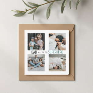 Carte photo de famille de super-héros pour papa mo