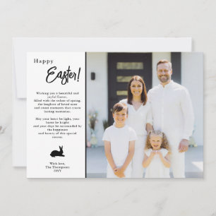 Carte Photo de famille moderne minimaliste noir et blanc