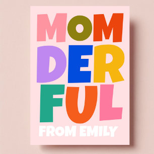 Carte Photo de fête des mères coloré momderful 