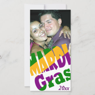 Carte photo de fête personnalisé Mardi Gras 20xx