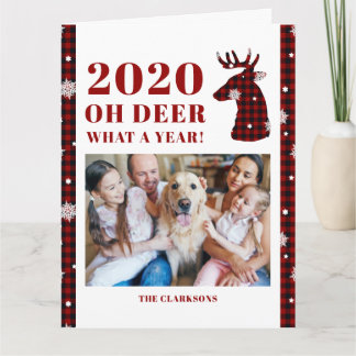 Carte Photo de Flèche de neige de 2020 Oh Deer Buffalo