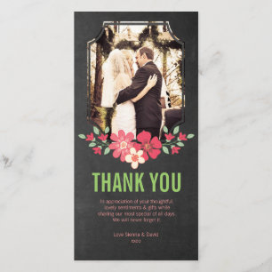Carte photo de fleurs de Merci de mariage de