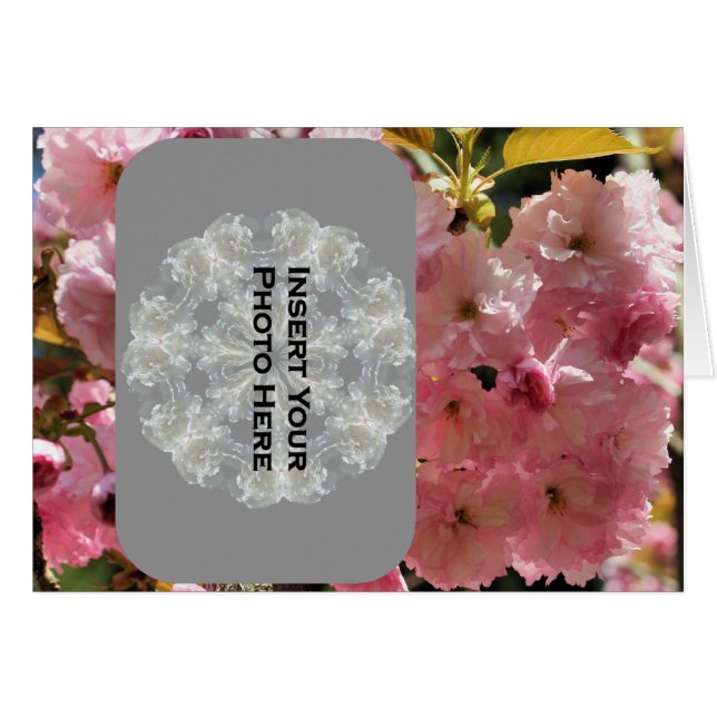 Carte photo de fleurs de printemps rose (Devant horizontal)