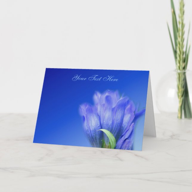 Carte photo de fleurs Gentien Bleu (Devant)