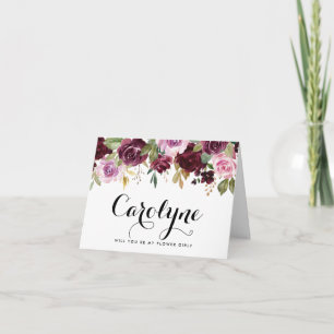 Carte Photo de fleurs violettes Veux-tu être ma demoisel