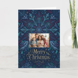Carte Photo de flocon de neige Noël Orné