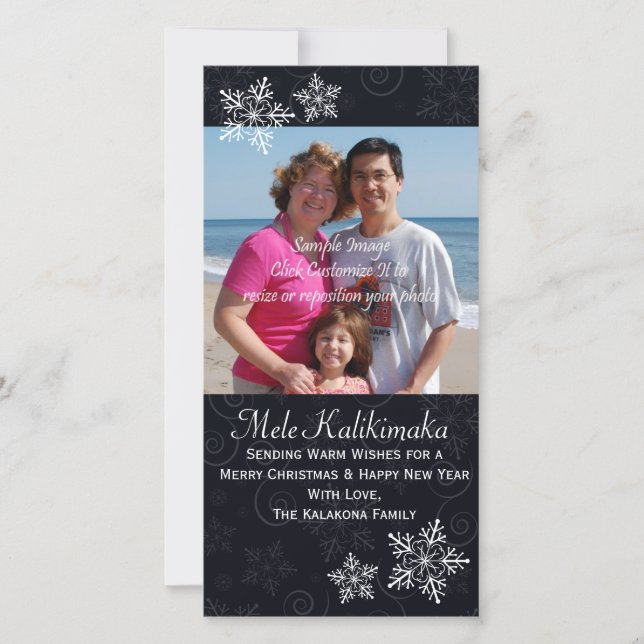 Carte photo de flocon de neige pour l'hibiscus haw (Devant)