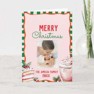 Carte Photo de friandises de Noël Groovy