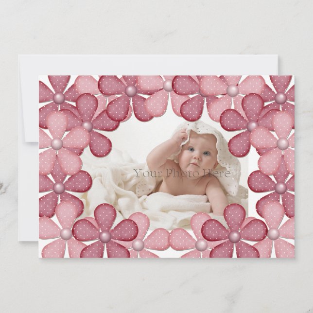 Carte photo de frontière rose (Devant)