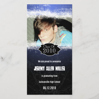 Carte photo de Graduation Extreme Grunge Blue Blac
