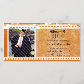 Carte photo de graduation Orange Citrus