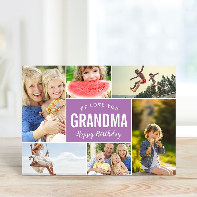 Carte Photo de grand-père Collage Birthday (Créateur téléchargé)