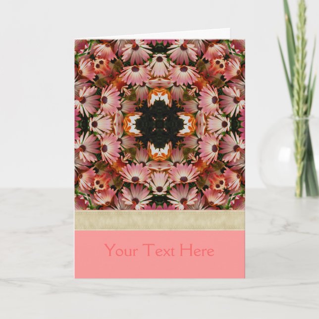 Carte photo de kaléidoscope à fleur rose (Devant)