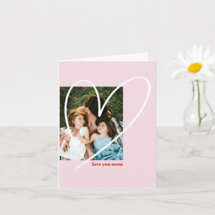 Carte photo de la fête des mères avec cœur dessiné