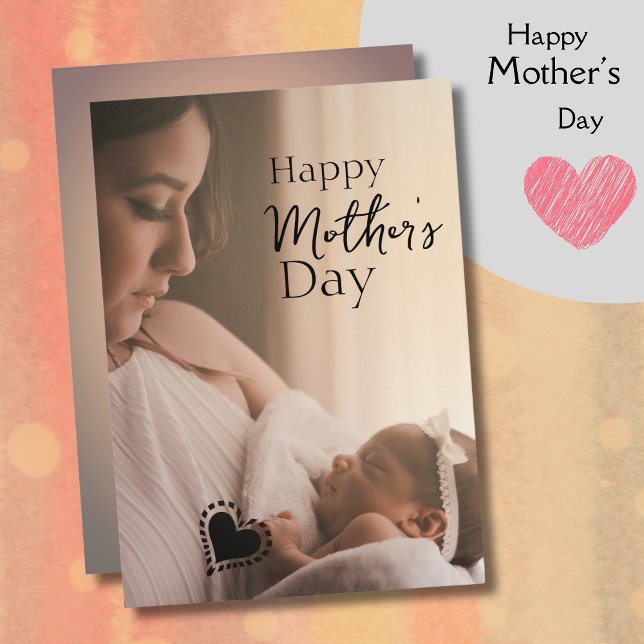 Carte photo de la Fête des mères et des bébés (Mother and Baby Mother's Day Photo Card)