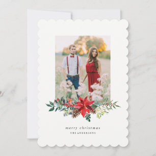 Carte photo de la Garland de Poinsettia