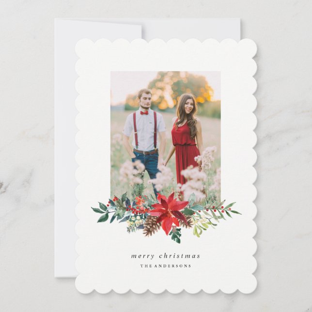 Carte photo de la Garland de Poinsettia (Devant)