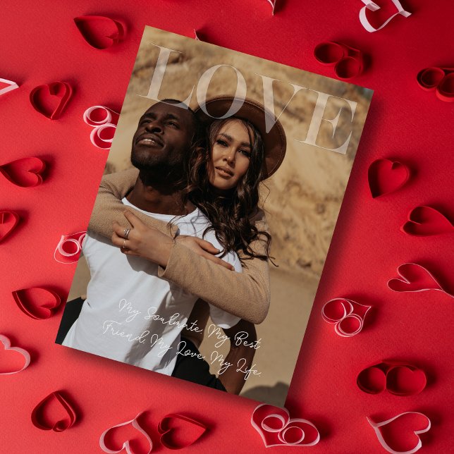 Carte photo de la Saint-Valentin classique moderne (Lover's Valentine's Day Photo Card)