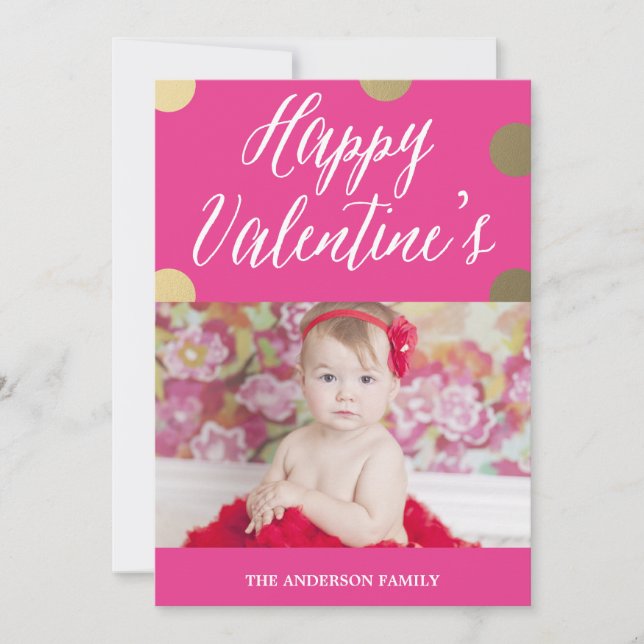 Carte photo de la Saint-Valentin | Or pois à pois (Devant)