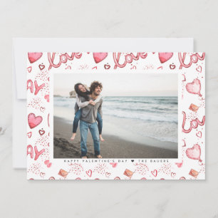 Carte photo de la Saint-Valentin recto-verso Amo
