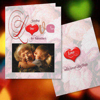 Carte photo de la Saint-Valentin vous envoyant de