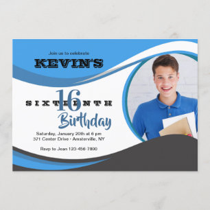 Carte photo de la vague bleue