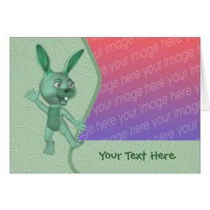 Carte photo de lapin vert mignon