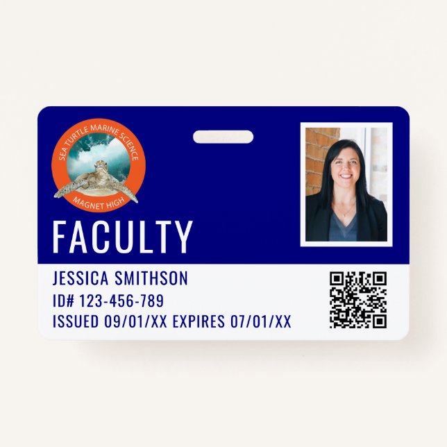 Carte photo de l'école ou de l'entreprise Badge bl (Devant)