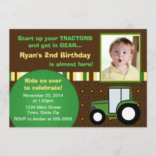 Carte photo de l'invitation 5x7 d'anniversaire de