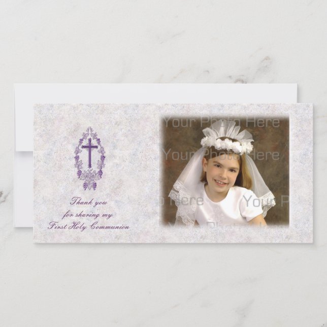 Carte photo de l'Merci religieux croisé pourpre (Devant)