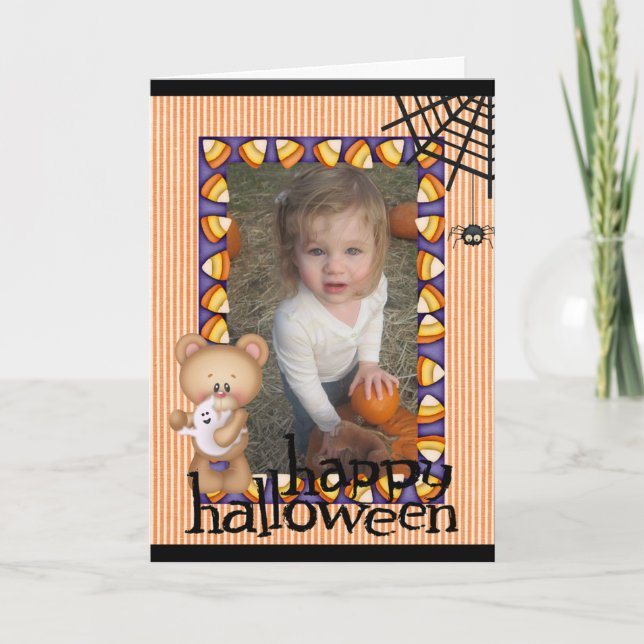 Carte photo de l'ours d'Halloween personnalisé Ajo (Devant)