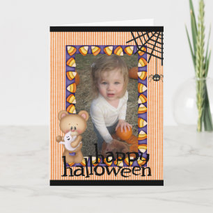 Carte photo de l'ours d'Halloween personnalisé Ajo
