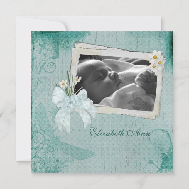 Carte photo de marguerite turquoise (Devant)