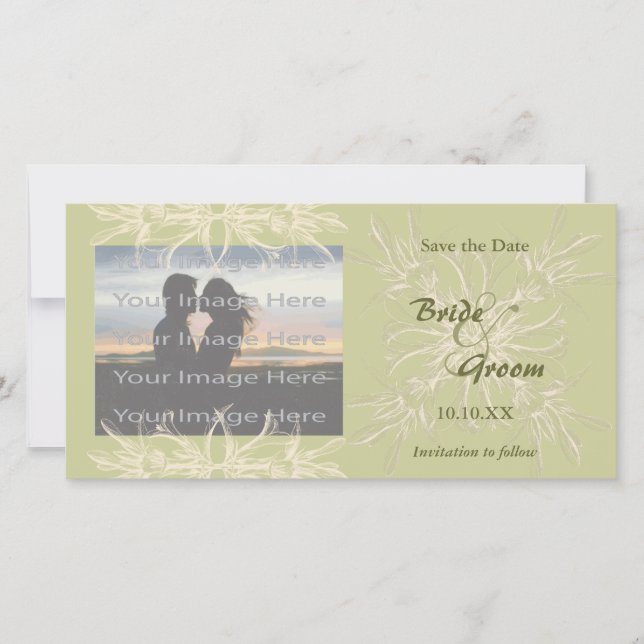 Carte photo de Mariage de fleurs d'antiquité (Devant)