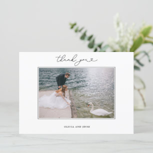 Carte photo de Mariage de Merci de coeur de script