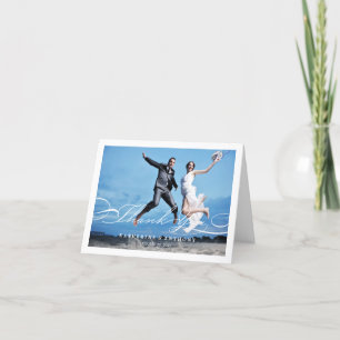 Carte photo de Mariage de script de Merci simple e