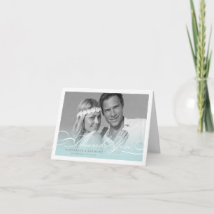 Carte photo de Mariage de script de Merci simple e