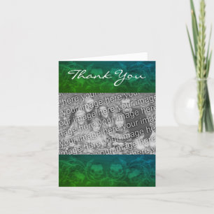 Carte photo de Merci à fleurs vertes