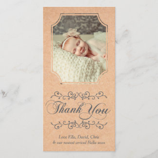 Carte photo de Merci de bébé de typographie de