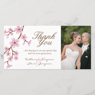 Carte photo de Merci de fleurs de cerisier