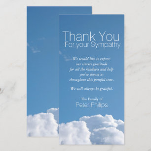 Carte photo de Merci de la sympathie Sky V1 paisib