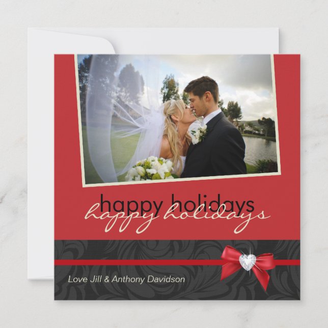 Carte photo de Merci de mariage de Noël (Devant)