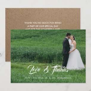 Carte photo de Merci de Mariage de papier Kraft