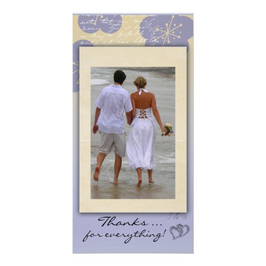Carte photo de Merci de mariage de plage