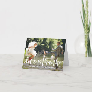 Carte photo de Merci de Mariage de script funky